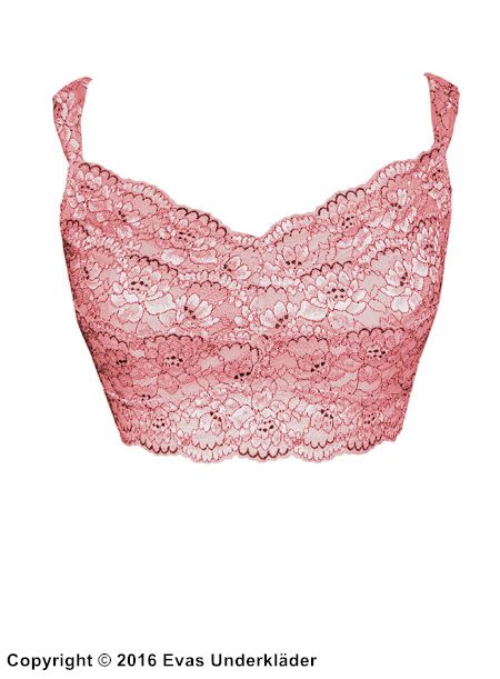 Bralette, lace overlay, plus size